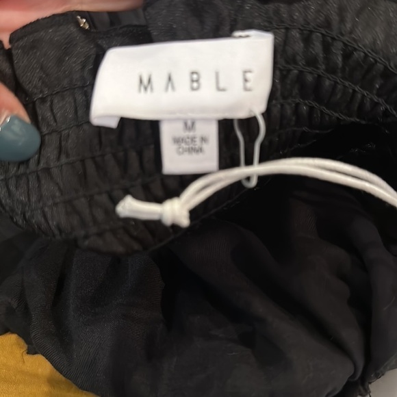 Mable Rosie Shirred Tie Front Mini Dress black M - Picture 7 of 12